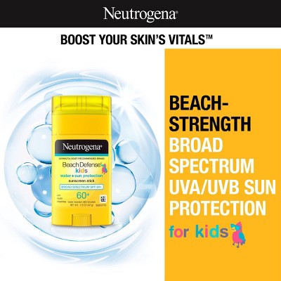 Neutrogena Beach Defense Water Resistant Kids& Sunscreen Stick SPF50 1.5oz - Imperfect Container